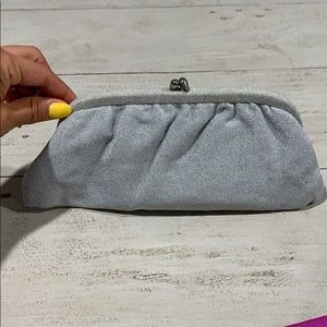 Silver glittery clutch